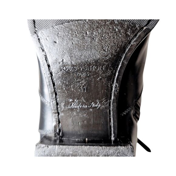 LOUIS VUITTON Minister Black Leather Chelsea Boot Size 11 - Picture 13 of 13